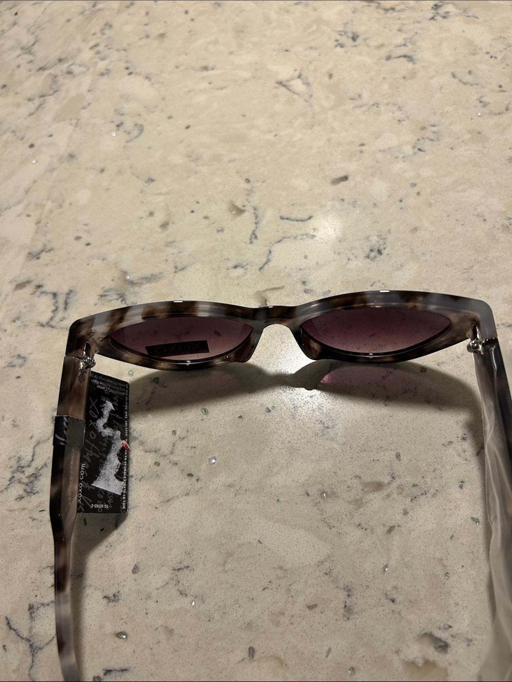 XOXO Women's Tortoiseshell Cat-Eye Sunglasses - Purple Lenses - Picture 4 of 6